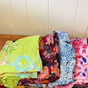 Women’s Set of 7 Medical Scrub Tops Size L Koi by Kathy Peterson